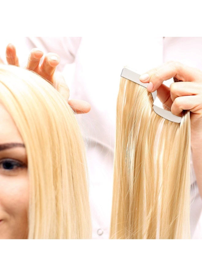 ChicAbode 9 قطع من أشرطة وصلات الشعر، أشرطة لاصقة مزدوجة الجوانب لوصلات الشعر، أشرطة وصلات شعر غير مرئية مزدوجة الجوانب، مقاومة للماء وغير ضارة بالشعر، التصاق يدوم طويلاً، أزرق، 108 قطعة - Image 4